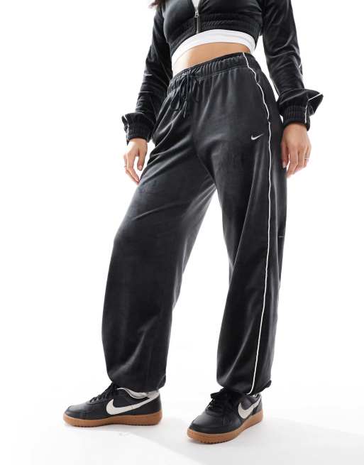 Nike Velour oversized sweatpants in black ASOS