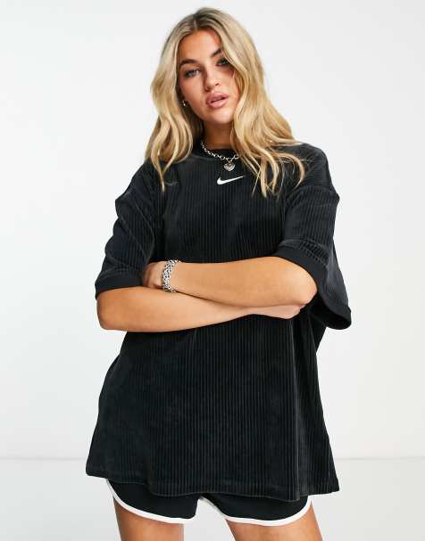 Nike velour t-shirt in black