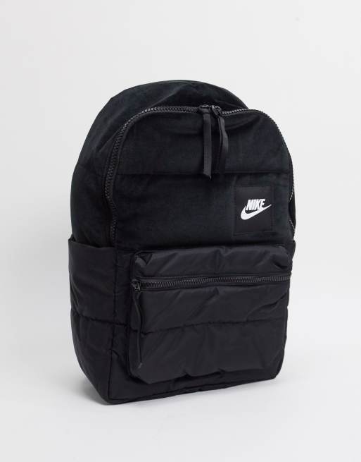 Nike velvet backpack in black