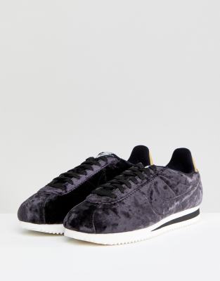 nike cortez velvet noir