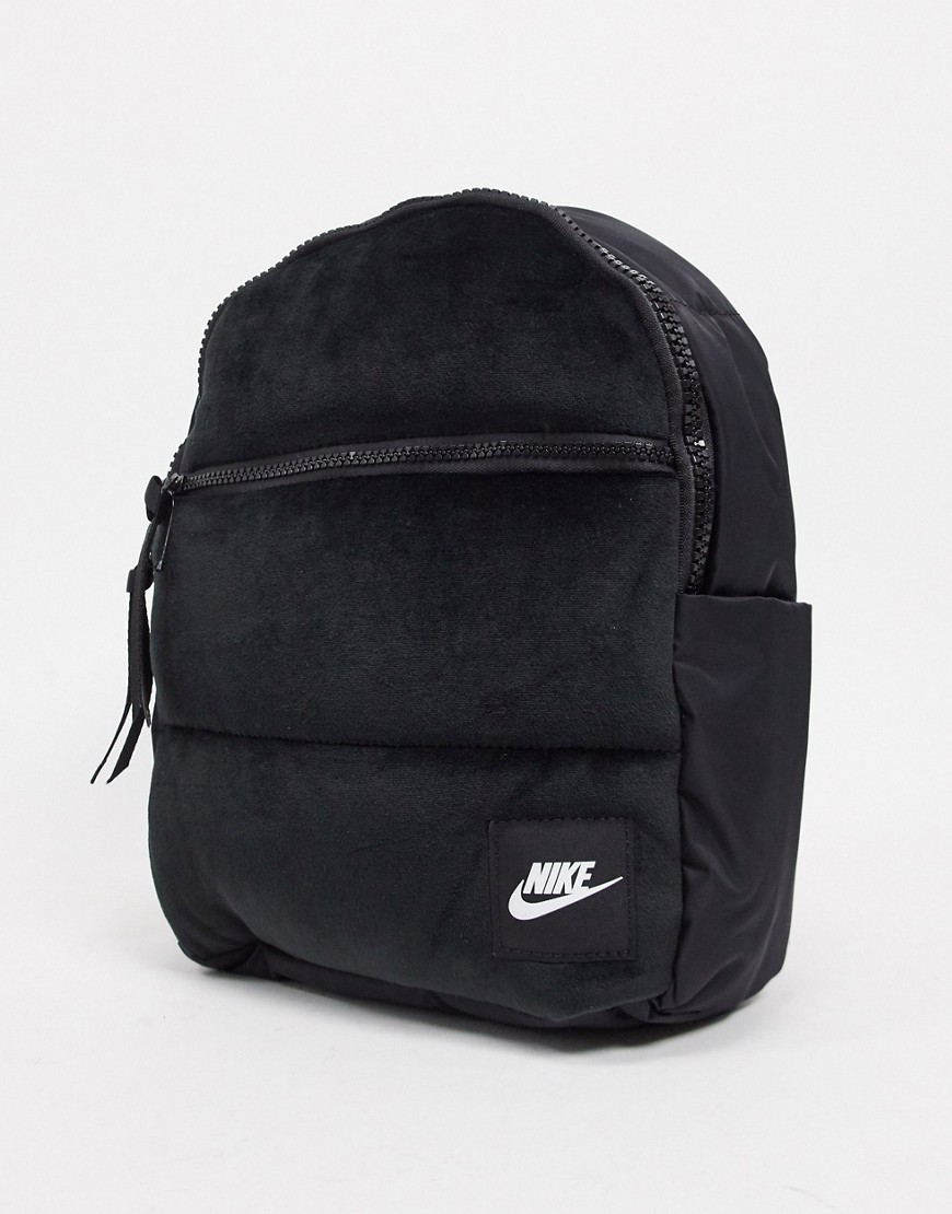 Nike velvet mini backpack in black