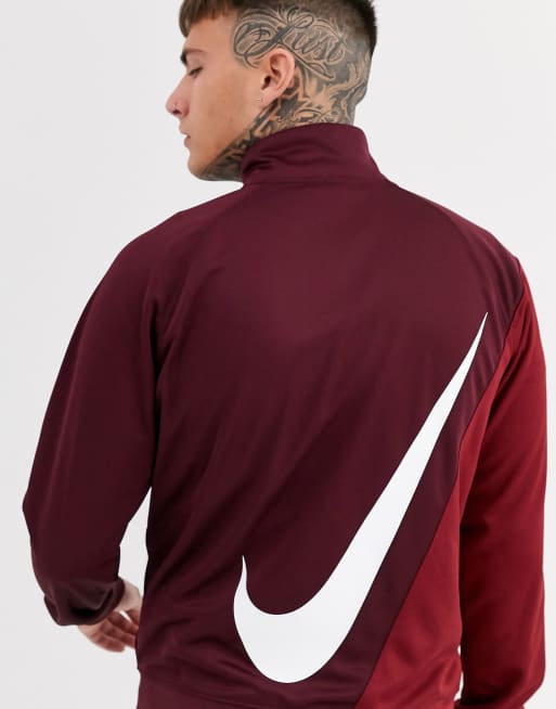 Nike Veste fermeture clair avec logo virgule Bordeaux rouge