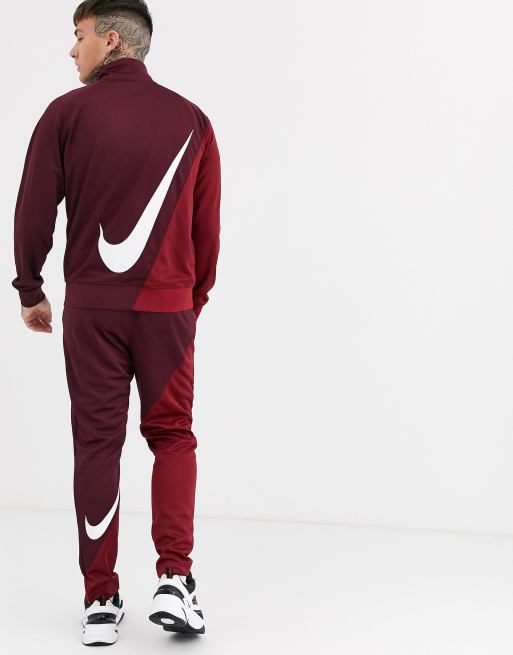 Nike Veste fermeture clair avec logo virgule Bordeaux rouge