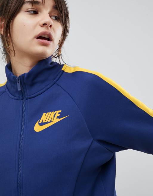 Nike Veste de surv tement courte Bleu et jaune