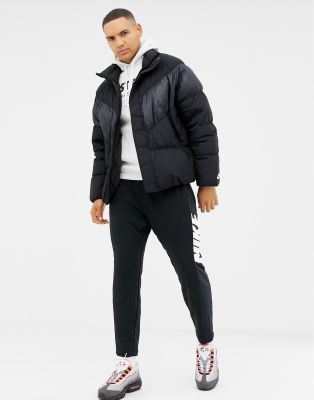 nike down chevron panel jacket in black
