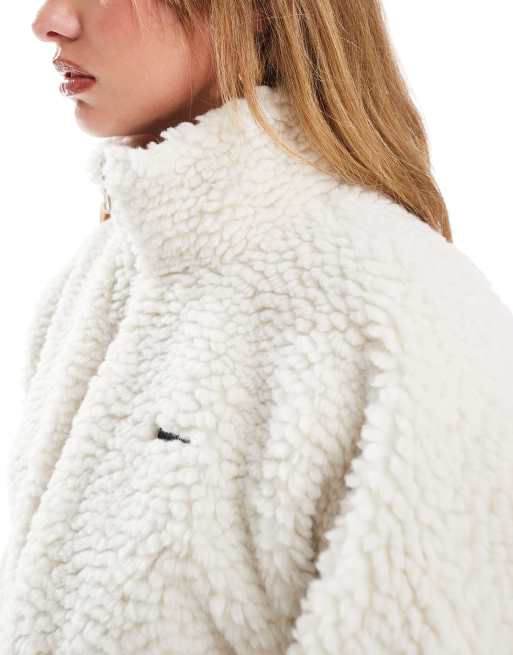 Mouton Doudoune Nike Moumoute Veste Bomber Veste Col Mouton Noir