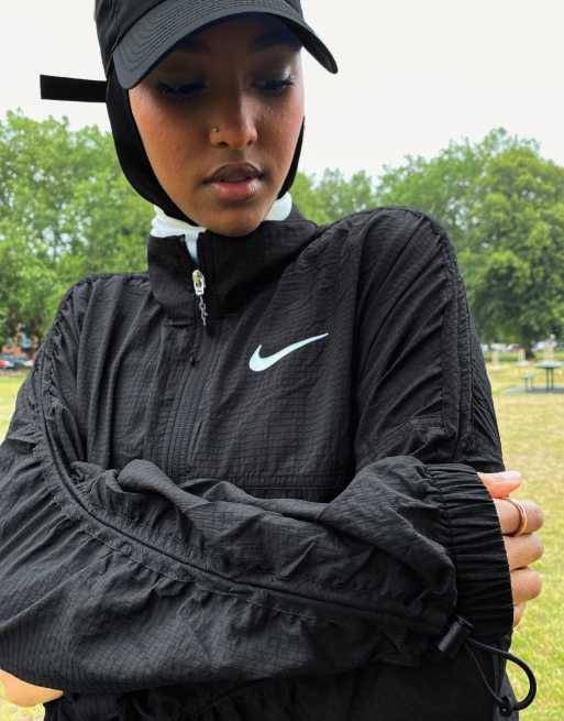 Nike Veste zipp e manches fronc es avec logo de la marque Noir