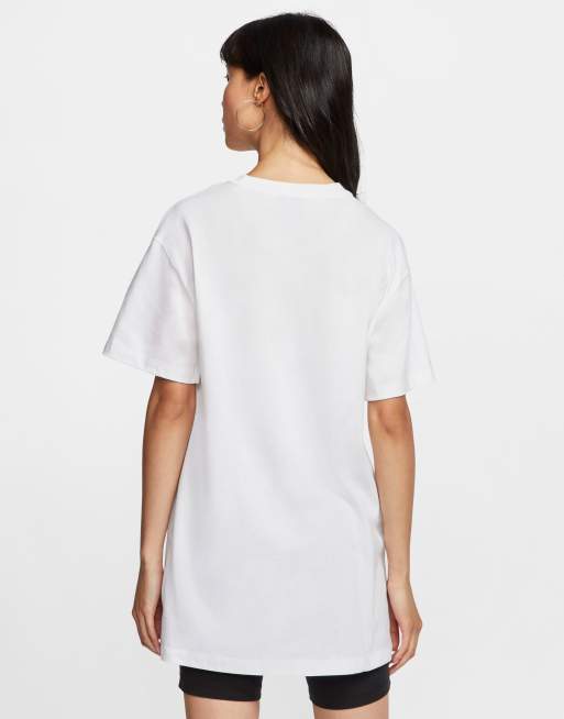 Nike - Vestito T-shirt corto oversize bianco con logo Nike, 2 di 4