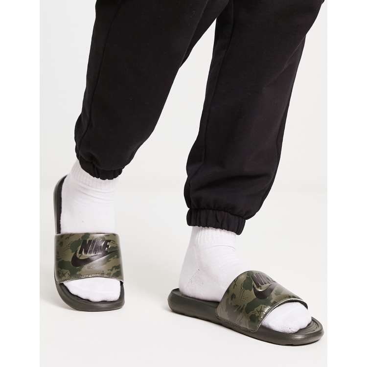 Army green nike clearance slides