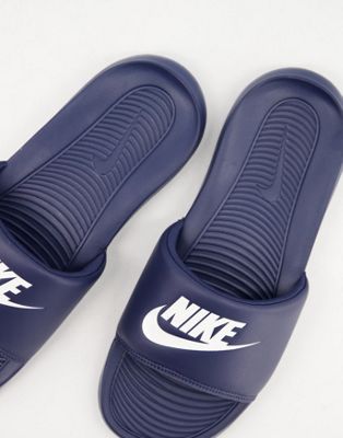 Nike Victori One sliders in navy - ASOS Price Checker
