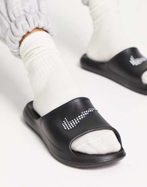 Nike Victori one shower sliders in black ASOS