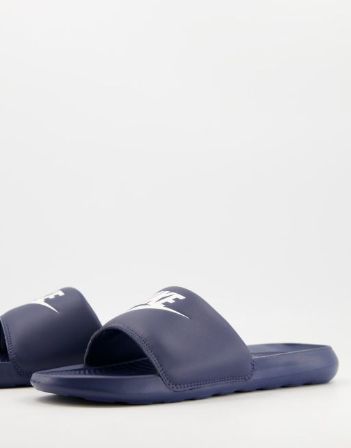 Navy nike sliders hot sale