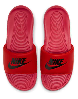 Nike Victori One sliders in university red/black