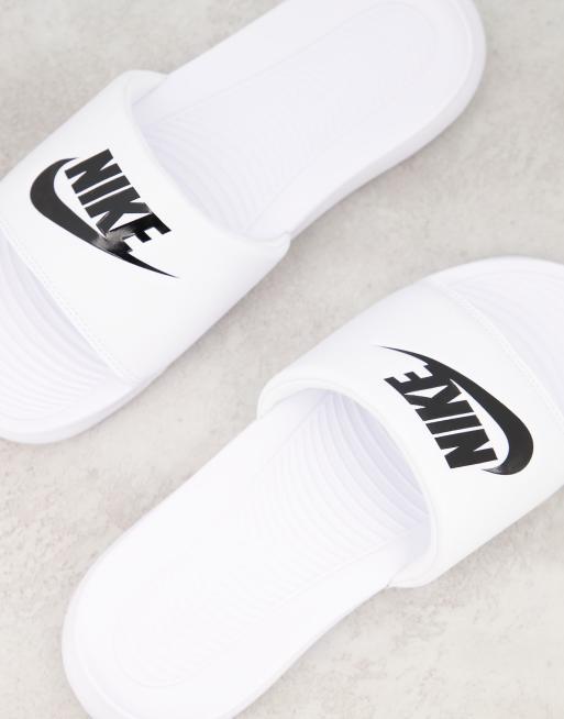 Nike white sliders online womens