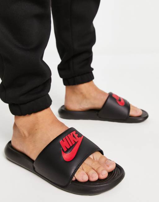 Score a Stylish Look with Nike Slides Black and Red