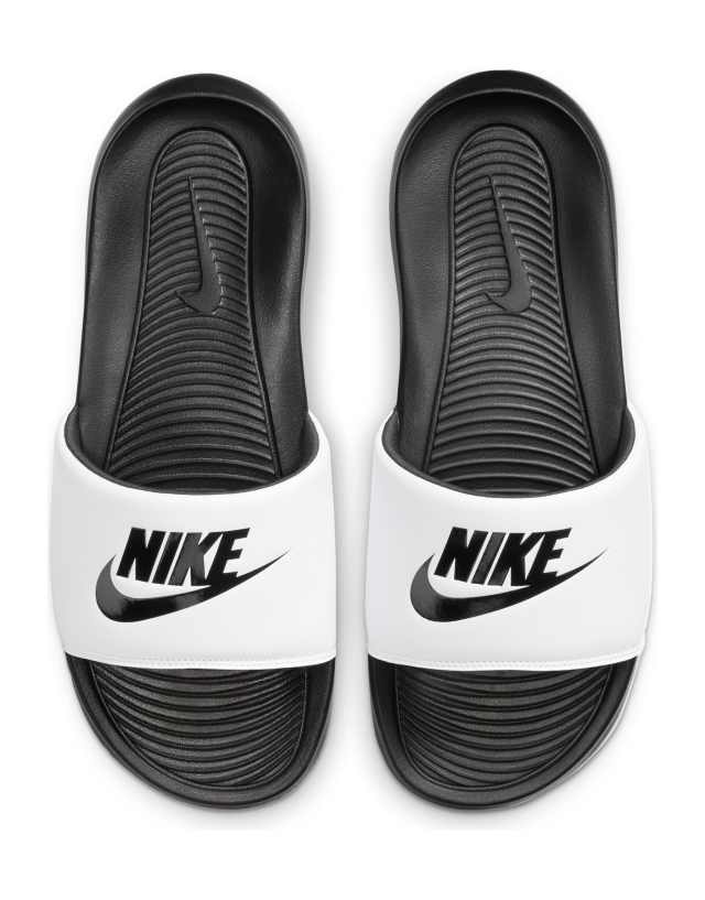 Nike Victori One slides in white and black