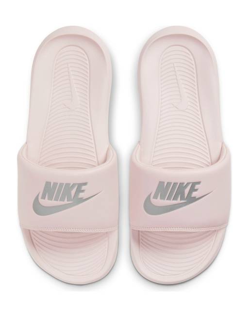 womens pink nike sliders