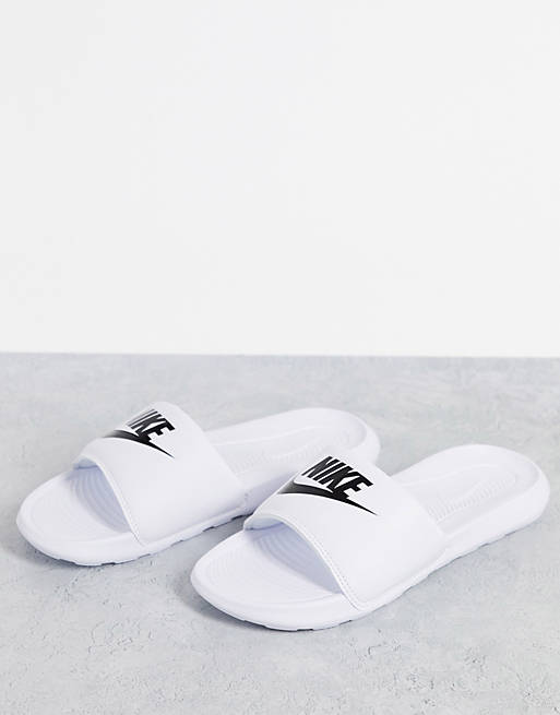 Nike Victori sliders in white