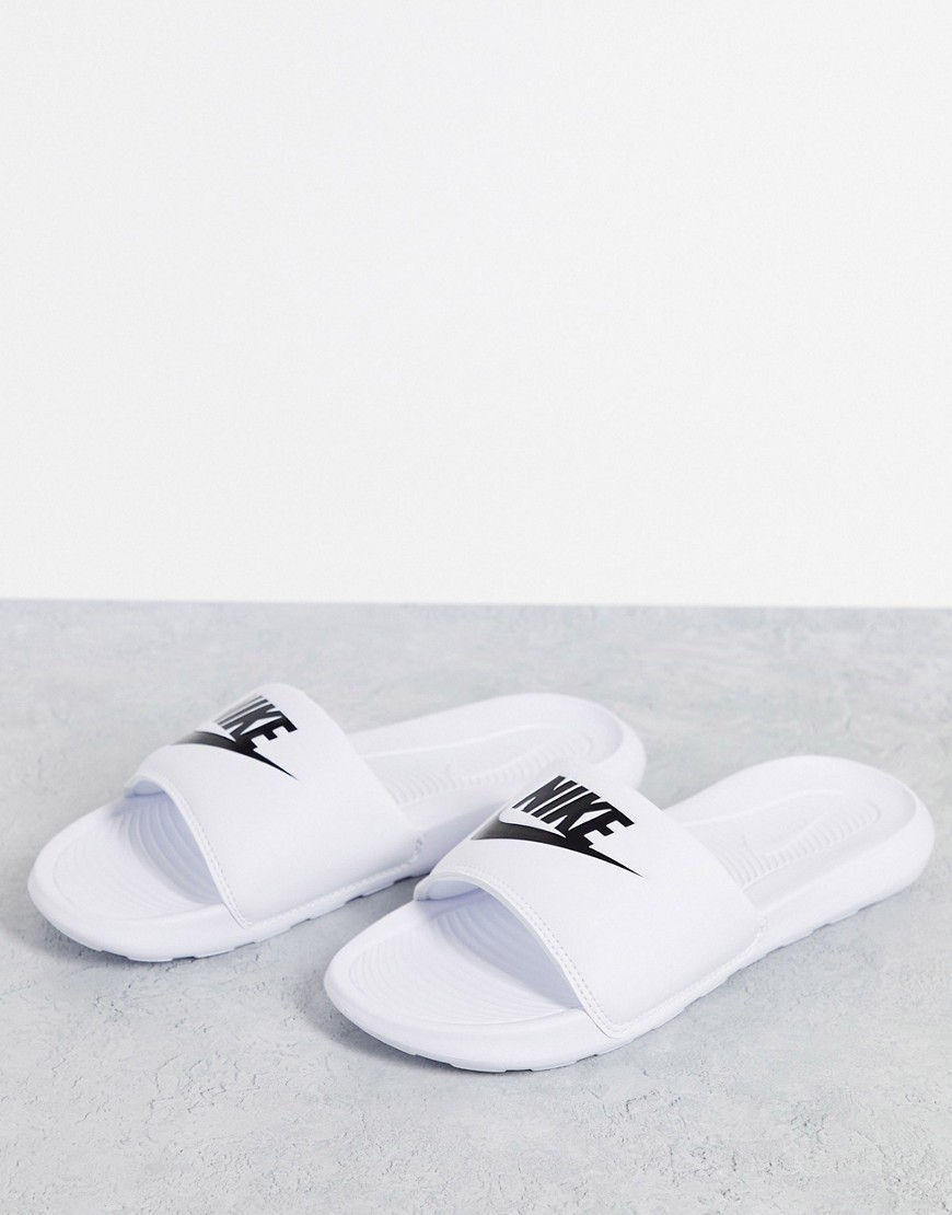 Nike Victori slides in white