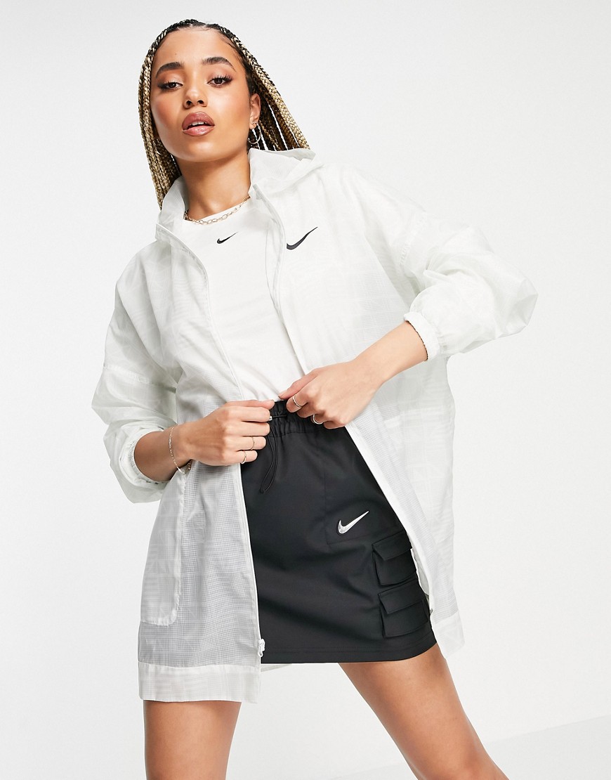 Nike – Vit skir och vävd jacka med logga-Vit/a