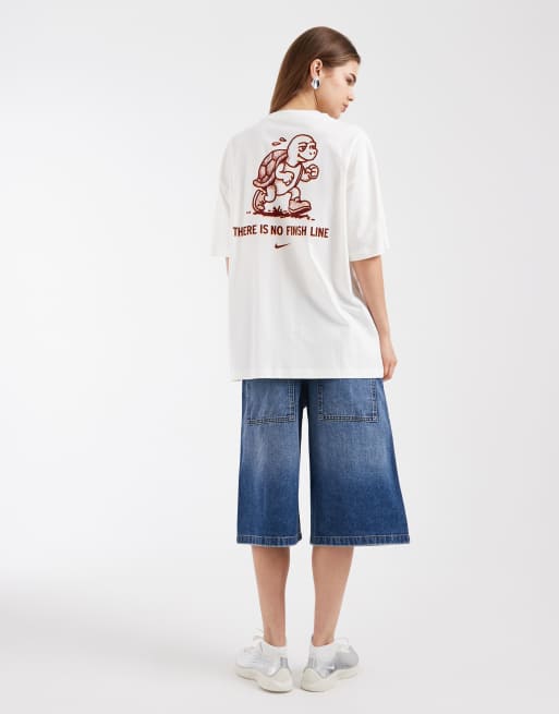 Nike – Vit t-shirt i oversized fit med tryck, 3 av 4