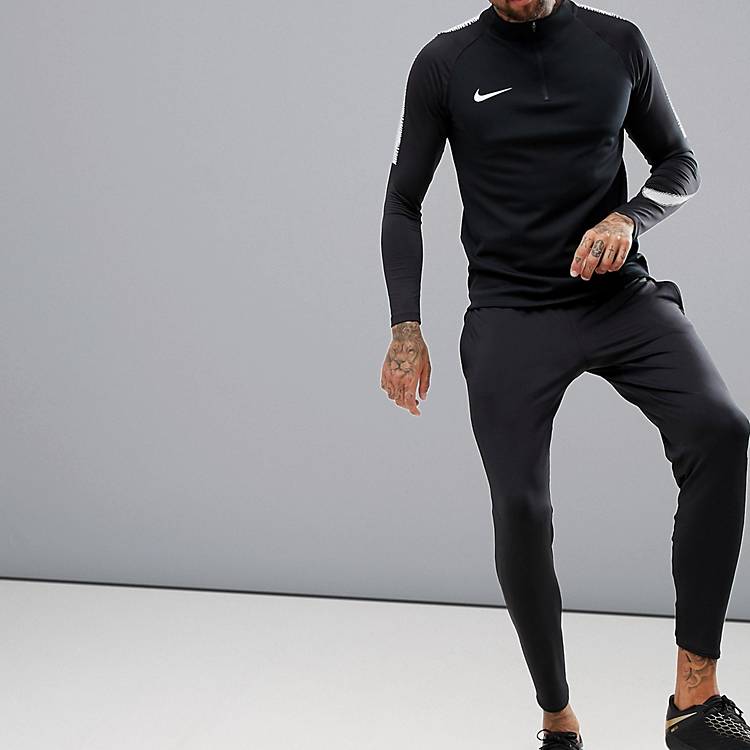 Nike Voetbal - Dry - Squad Drill - Sweater met korte rits in zwart 894631-012 | ASOS