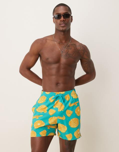 Nike 5 inch Volley swim shorts in green and tossed waffle