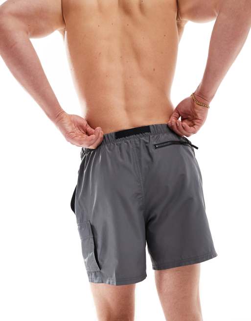 Nike Voyage 5 inch volley swim shorts in iron grey | ASOS