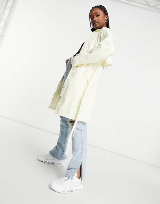Nike - Vævet trenchcoat i råhvid, 4 af 4