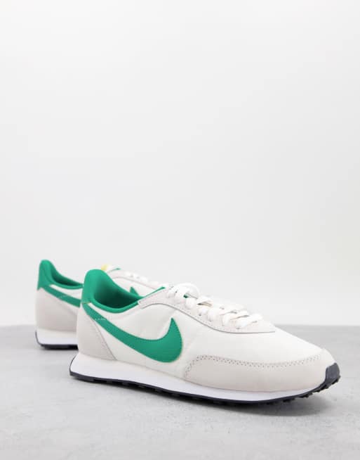 Nike Waffle 2 trainer in stone and green