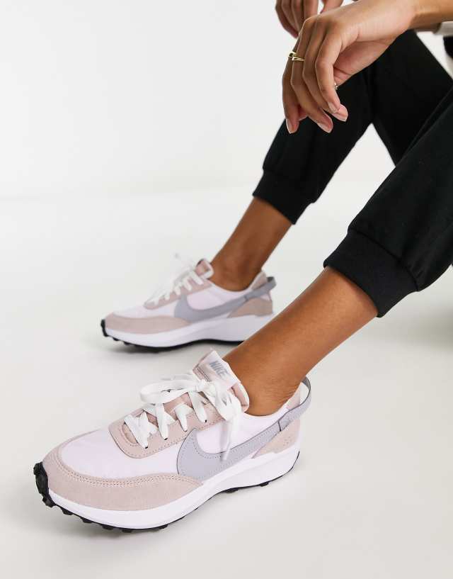 Nike Waffle Debut sneakers in pink and gray