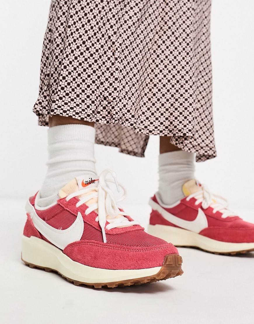 Shop Nike Waffle Debut Sneakers In Red