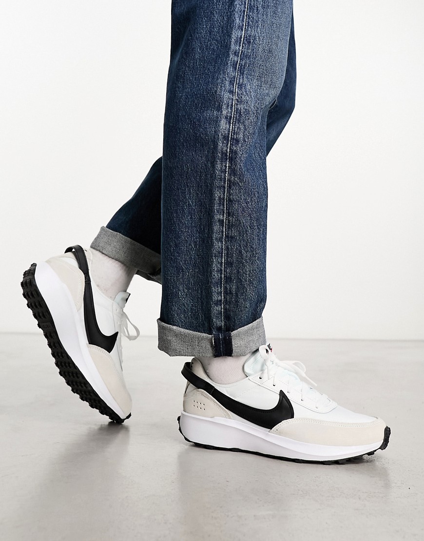 Nike Waffle Debut Sneakers In White And Black