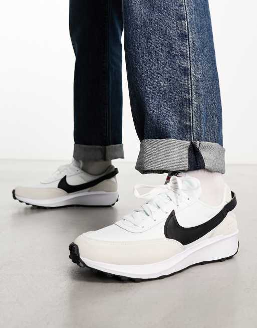 Nike Waffle Debut sneakers in white and black | ASOS