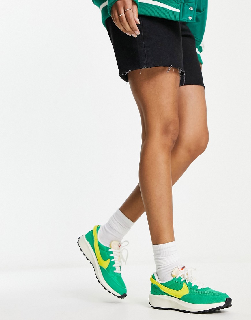 Nike Waffle Debut vintage trainers in stadium green and opti yellow
