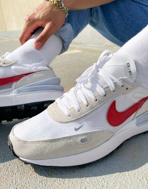 Nike Waffle One Baskets Blanc et rouge universit ASOS