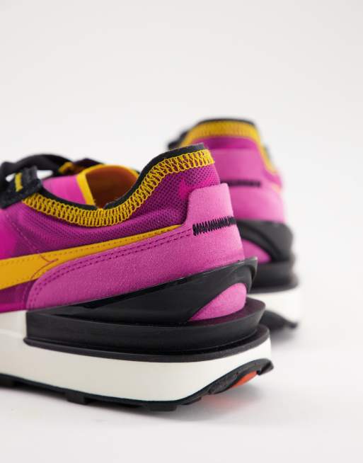 Nike - Waffle One - Baskets - Noir, rose et orange, 3 de 4