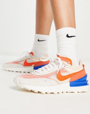 Nike Waffle One Circa trainers in white orange and blue - ASOS Price Checker