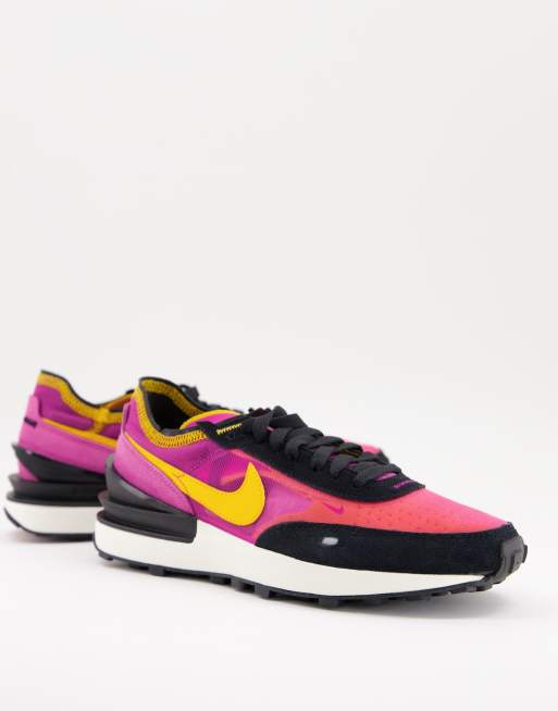Nike Waffle One – Czarno-różowo-pomarańczowe buty sportowe