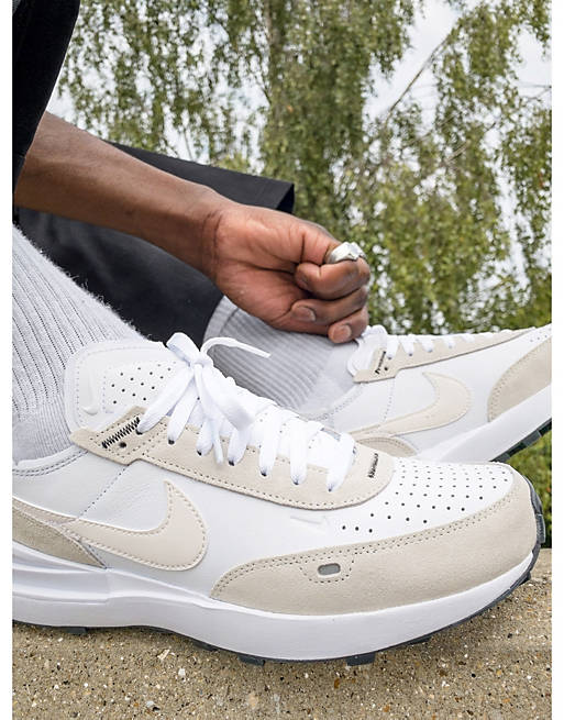 copy biology Jumping jack Nike waffle one leather sneakers in white | ASOS