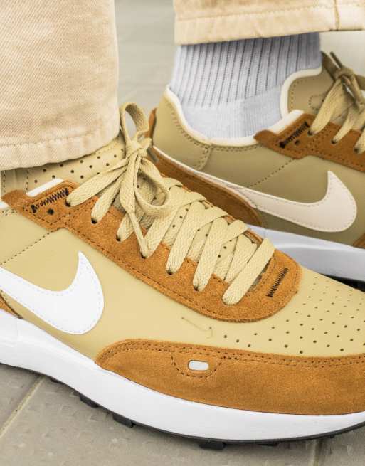 Nike brown 2024 leather trainers