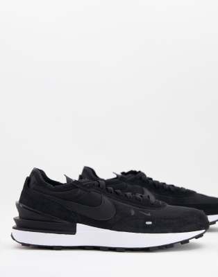 Nike Waffle One mesh sneakers in black 