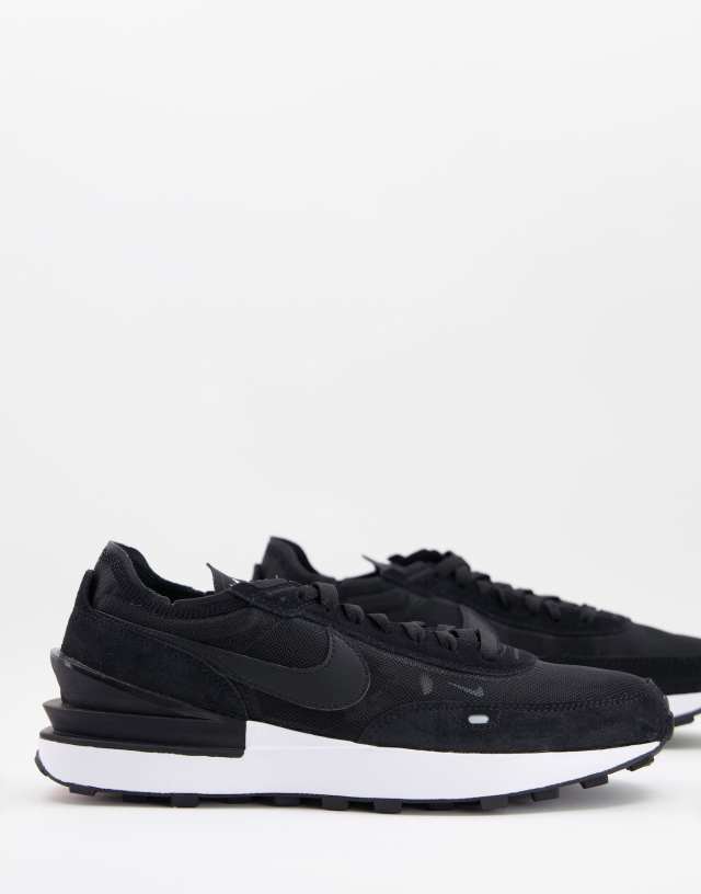 Nike Waffle One mesh sneakers in black