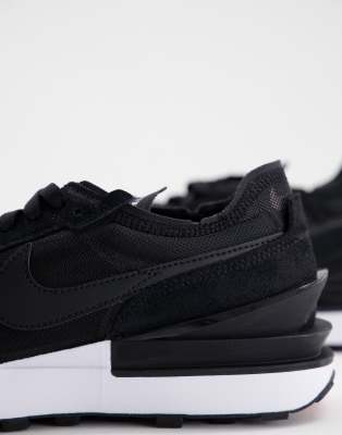 Nike Waffle One mesh trainers in black 