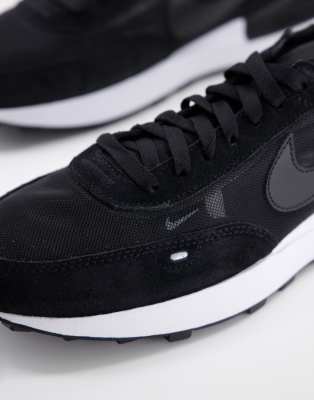 Nike Waffle One mesh trainers in black 