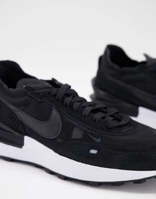 Nike Waffle One mesh trainers in black 