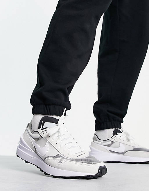 Nike Waffle One mesh trainers in stone and white | ASOS