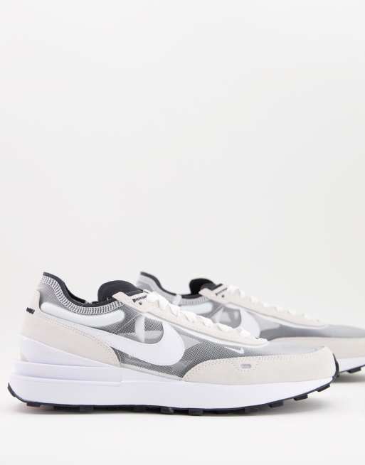 nike waffle one white black