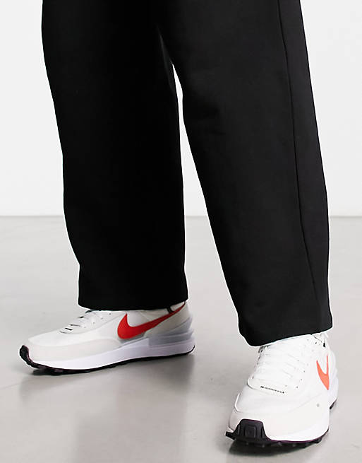 Nike Waffle One mesh trainers in white and red | ASOS