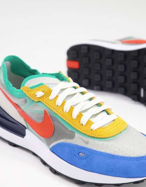 Nike – Waffle One – Niebiesko-żółte buty sportowe z blokami kolorów, 3 z 4